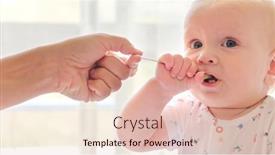  Presentation with mom baby - Slide deck with mother-is-feeding-a-baby background and a lemonade colored foreground