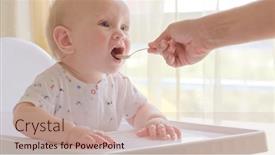  Presentation with mom baby - Presentation theme featuring mother-is-feeding-a-baby background and a coral colored foreground