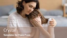  Presentation with mother child - Beautiful slides featuring mother-is-feeling-sorry backdrop and a coral colored foreground