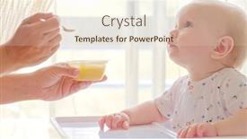  Presentation with cute baby - PPT layouts having mother-is-going-to-feed background and a cream colored foreground