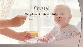  Presentation with baby sitting - Presentation theme consisting of mother-is-going-to-feed background and a sky blue colored foreground