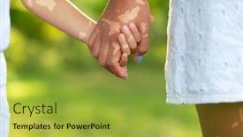  Presentation with vitiligo - Presentation theme featuring mother-leads-her-kid background and a yellow colored foreground