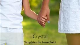  Presentation with help family - Cool new slide set with mother-leads-her-kid backdrop and a gold colored foreground