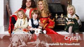  Presentation with daughter - Cool new slide deck with mother little daughter and two backdrop and a tawny brown colored foreground