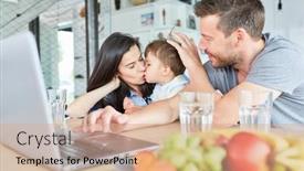  Presentation with chat - Presentation theme consisting of mother-lovingly-kisses-her-son background and a coral colored foreground