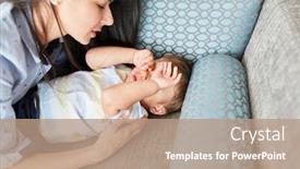  Presentation with child care - Cool new presentation theme with mother-lovingly-takes-care backdrop and a coral colored foreground