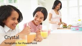  Presentation with crackers school lunch - Slide deck enhanced with mother making school packed lunches background and a lemonade colored foreground