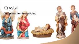  Presentation with nativity - PPT layouts enhanced with mother mary - image figures for the nativity background and a white colored foreground