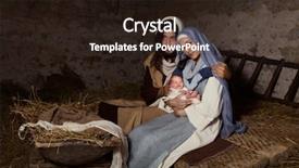  Presentation with christmas nativity - Colorful slide deck enhanced with mother mary - live christmas nativity scene backdrop and a wine colored foreground