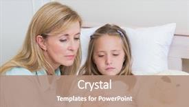  Presentation with temperature - Cool new PPT layouts with mother measuring her daughters temperature in the bed room backdrop and a coral colored foreground
