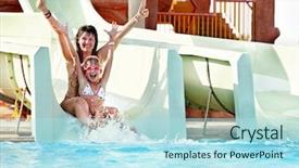  Presentation with dental mother and child - Theme with mother on water slide background and a arctic colored foreground