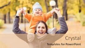  Presentation with mother baby - Amazing slide deck having mother-playing-in-park backdrop and a lemonade colored foreground