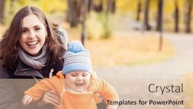  Presentation with mother baby - Colorful theme enhanced with mother-playing-in-park backdrop and a lemonade colored foreground