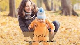  Presentation with mother baby - Presentation theme having mother-playing-in-park background and a yellow colored foreground