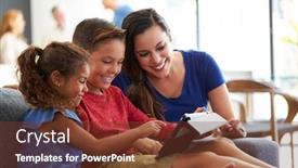  Presentation with video game 3d play games - Presentation having mother-playing-video-games background and a tawny brown colored foreground