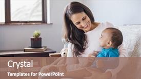  Presentation with infant - Audience pleasing presentation consisting of mother playing with her baby backdrop and a coral colored foreground