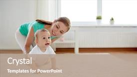  Presentation with child support family law - Slide deck featuring mother playing with little baby background and a coral colored foreground