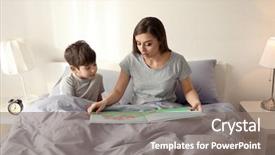  Presentation with bedtime story - Slides with mother reading bedtime story background and a gray colored foreground
