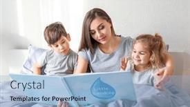  Presentation with bedtime story - Cool new PPT layouts with mother reading bedtime story backdrop and a light blue colored foreground