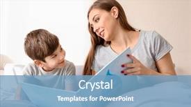  Presentation with bedtime story - PPT theme with mother reading bedtime story background and a teal colored foreground