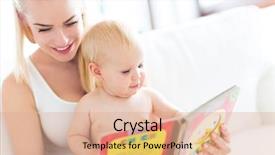  Presentation with baby book - PPT layouts having mother reading book with baby background and a coral colored foreground