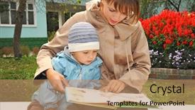  Presentation with baby book - Cool new presentation with mother reading book backdrop and a coral colored foreground