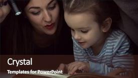  Presentation with fairy tales - Audience pleasing PPT layouts consisting of mother reading fairy tales book backdrop and a  colored foreground