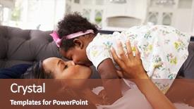  Presentation with daughter - Slides enhanced with mother reclining holding and kissing background and a tawny brown colored foreground