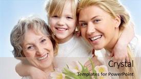  Presentation with lady - Beautiful slides featuring mother s day - portrait of happy girl hugging backdrop and a coral colored foreground