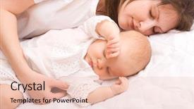  Presentation with mother love - PPT theme consisting of mother's love cute baby sleeping with mother background and a lemonade colored foreground