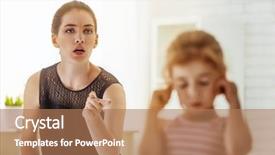  Presentation with mother child - Colorful theme enhanced with mother scolds her child backdrop and a coral colored foreground