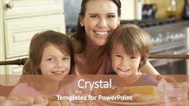  Presentation with children and trauma - Colorful presentation design enhanced with mother serving meal to children backdrop and a coral colored foreground