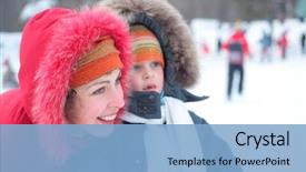  Presentation with teeth - Slides enhanced with mother with son without fore background and a light blue colored foreground