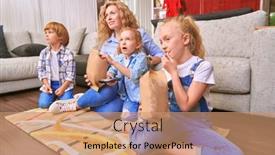  Presentation with living life - Audience pleasing slide deck consisting of mother-spends-time backdrop and a coral colored foreground