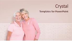  Presentation with breast cancer awareness - Presentation featuring daughter with mother supporting breast background and a lemonade colored foreground