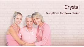  Presentation with breast cancer awareness - Presentation design having mother supporting breast cancer background and a lemonade colored foreground