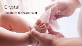  Presentation with skin care - Presentation theme featuring mother-takes-care background and a lemonade colored foreground