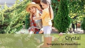  Presentation with mother nursing care - Amazing theme having mother taking care of plant backdrop and a yellow colored foreground