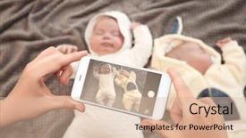 Presentation with babies - PPT theme enhanced with mother taking photo of cute background and a lemonade colored foreground