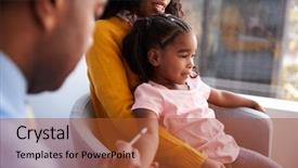  Presentation with vaccination - Slide deck enhanced with mother taking young daughter background and a red colored foreground