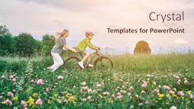  Presentation with family day - Theme enhanced with mother-teaching-son-to-ride background and a lemonade colored foreground