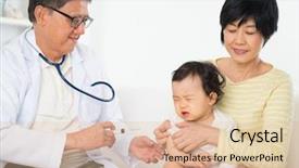  Presentation with doctor family - Slides with mother tears - family doctor vaccines or injection background and a lemonade colored foreground