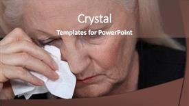  Presentation with crying - Beautiful slide set featuring mother tears - old lady crying backdrop and a coral colored foreground