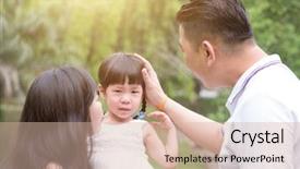  Presentation with crying - Amazing presentation having mother tears - parents comfort crying daughter backdrop and a soft green colored foreground