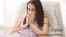  Presentation with tears - PPT theme having mother tears - young pregnant woman crying background and a coral colored foreground