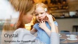  Presentation with sadness woman cry - Slide deck having mother tears - young woman comforting her crying background and a  colored foreground