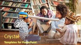  Presentation with mother love - Theme with mother-telling-her-son background and a tawny brown colored foreground