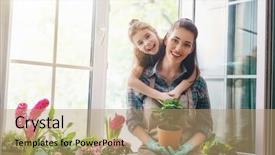  Presentation with child care - Beautiful presentation featuring mother to care for plants backdrop and a coral colored foreground