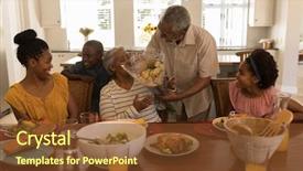  Presentation with african american women in computer - PPT layouts enhanced with mother two daughters one son - front view of african american background and a tawny brown colored foreground