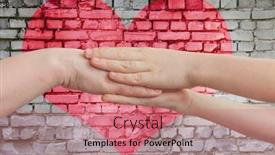  Presentation with hold hand - Cool new theme with mother-uses-her-hand backdrop and a coral colored foreground